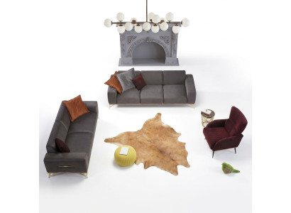 Luxus Viersitzer Sofa 4 Sitzer Sofas Wohnzimmer Polyester Modern Stoff Design