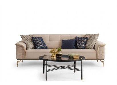 Dreisitzer Sofa 3 Sitzer Luxus Sofas Wohnzimmer Möbel Einrichtung Stoff Design