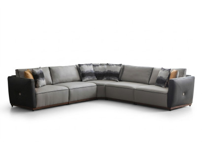 Ecksofa Sofas L-Form Großes Sofa Eck Wohnzimmer Polyester Modern Luxus Stoff Neu