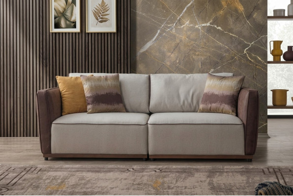 Zweisitzer Sofa Luxus 2 Sitzer Sofas Sitz Wohnzimmer Modern Polyester Stoff Neu