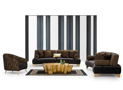 Sofagarnitur Garnitur Sofas Sofa Sessel Dreisitzer 3+3+1 Sitzer Stoff Gruppe Neu