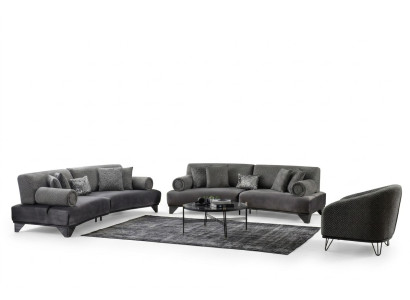 Luxus Sofagarnitur Garnitur Sofas Sofa Sessel Dreisitzer 3+3+1 Sitzer Stoff Neu