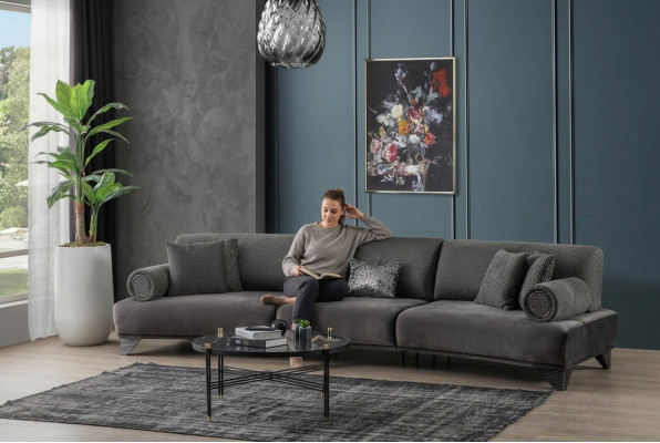 Sofa 5 Sitzer Couch Polstersofa xxl Sofas Wohnzimmer Stoff Big Wohnlandschaft