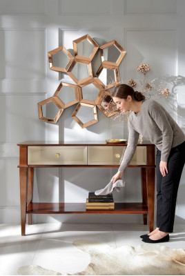 Konsolentisch Schlafzimmer Konsole Tisch Holz Luxus Klassische Kommode Braun Neu