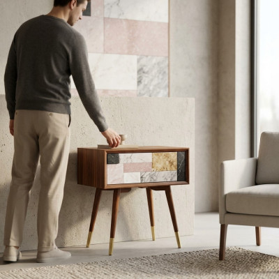Nachttisch Nachttische Beistell Tisch Holz Design Modern Schlafzimmer Tische