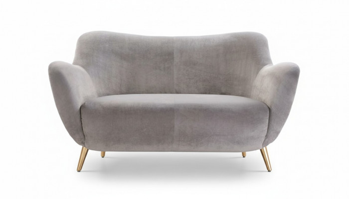 Zweisitzer Sofa 2 Sitzer Sofas Stoff Wohnzimmer Polyester Modern Grau Luxus Neu