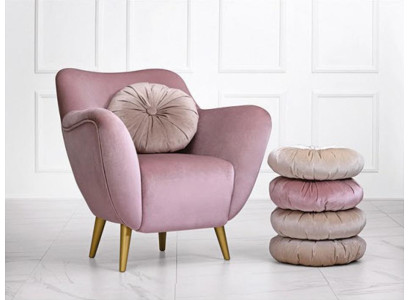 Sessel Lehnstuhl Ohrensessel 1 Sitzer Sitz Stoff Luxus Wohnzimmer Modern Rosa