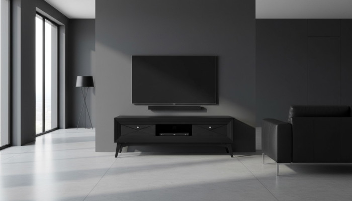 Lowboard tv Ständer Sideboard Tisch Wohnzimmer Modern Holz Schwarz Design