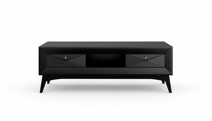 Lowboard tv Ständer Sideboard Tisch Wohnzimmer Modern Holz Schwarz Design