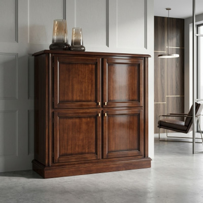 Kommode Luxus Schrank Schränke Kommoden Wohnzimmer Holz Klassische Design Braun