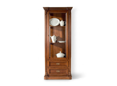 Vitrine Schränke Vitrinen Schrank Holz Möbel Wohnzimmer Klassische Barock Braun