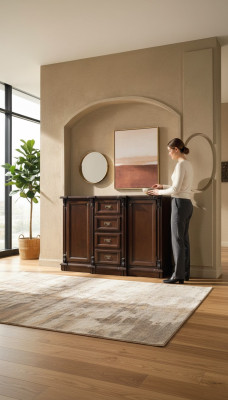 Kommode Sideboard Kommoden Schrank Schränke Wohnzimmer Holz Barock Braun Möbel