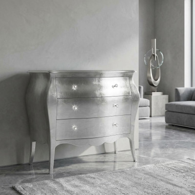 Kommode Schränke Kommoden Holz Luxus Möbel Schlafzimmer Klassische Silber Design