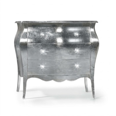 Kommode Schränke Kommoden Holz Luxus Möbel Schlafzimmer Klassische Silber Design