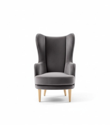 Ohrensessel Sessel Clubsessel Cocktailsessel Luxus Sitzer Grau Sitz Wohnzimmer