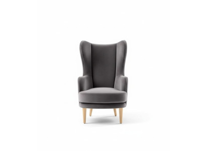 Ohrensessel Sessel Clubsessel Cocktailsessel Luxus Sitzer Grau Sitz Wohnzimmer
