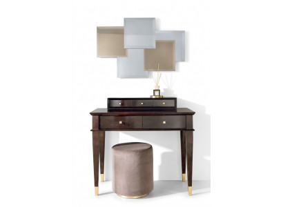 Schminktisch Hocker Konsolen Tisch Luxus Holz Sekretär Braun Schlafzimmer 2tlg
