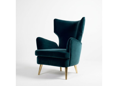 Ohrensessel Sessel Clubsessel Cocktailsessel Luxus Sitzer Sitz Wohnzimmer Grün