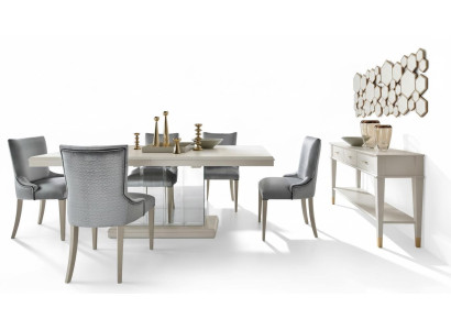 Tisch Säulen Esszimmer Tisch Essgarnitur Esstisch Stuhl Essgruppe Stühle 6tlg.