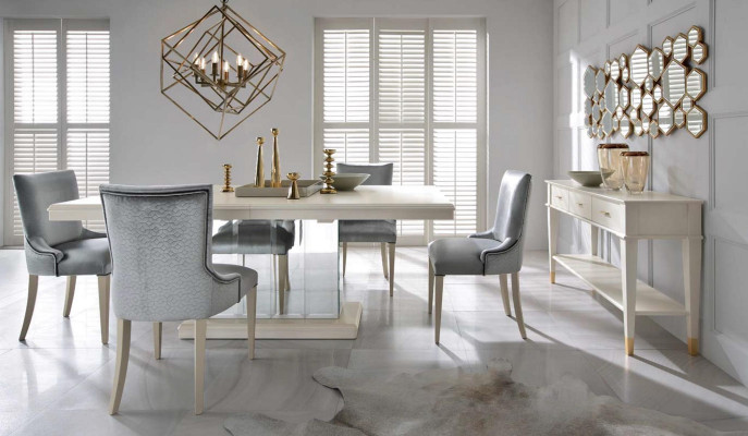 Konsolentisch Schminktisch Konsole Tisch Luxus Holz Schlafzimmer Weiß Modern