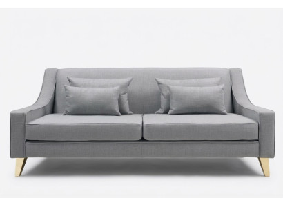 Dreisitzer Sofa 3 Sitzer Sofas Luxus Sitzer Stoff Grau Wohnzimmer Design Modern