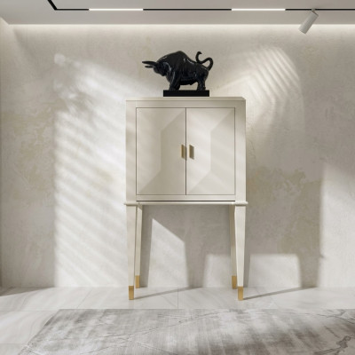 Kommode Schränke Kommoden Holz Luxus Sideboard Wohnzimmer Möbel Beige Schrank