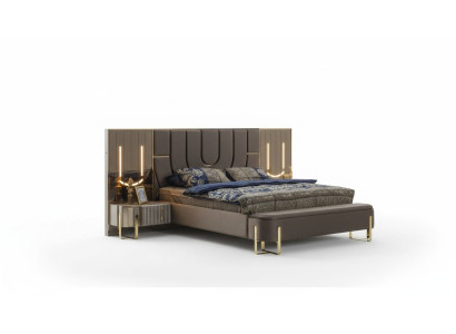Luxus Bett Betten Modern Doppelbett Braun Bettrahmen Schlafzimmer Neu
