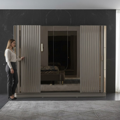 Kleiderschrank Holzschrank Schrank Schlafzimmer Luxus Schränke Braun