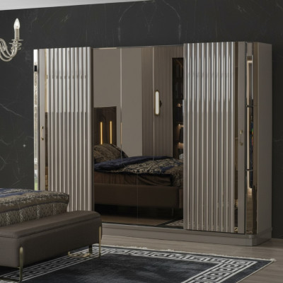 Kleiderschrank Holzschrank Schrank Schlafzimmer Luxus Schränke Braun