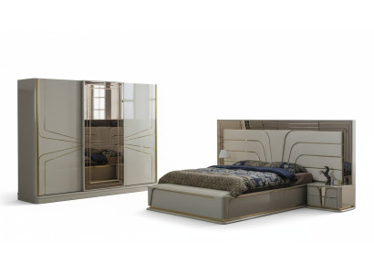 Modernes Schlafzimmer-Set in Beige mit europäischem Akzent