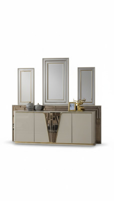 Sideboard Kommode Wohnzimmer Holz Modern Beige Luxus Schränke Design