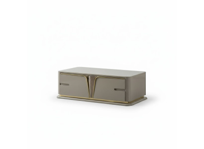 Moderner Couchtisch Wohnzimimermöbel Edelstahlmöbel Holz Design Beige