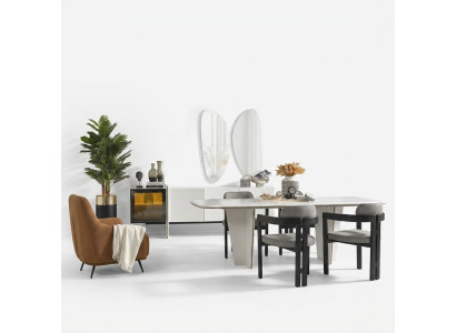 Garnitur Essgruppe Esszimmer Esstisch Luxus Stühle Essecke 7tlg Weiß
