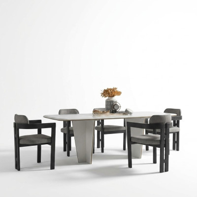 Esstisch Esszimmertisch Essecke Tisch Holz Modern Weiß Esszimmer Luxus