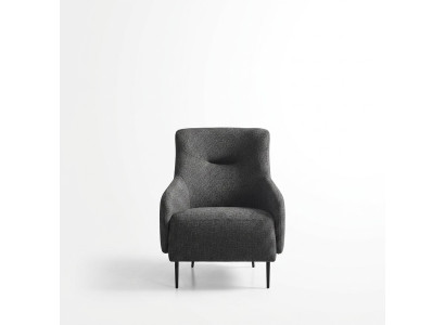 Sessel Ohrensessel Modern Stoff Wohnzimmer Polyester Grau Design Sitz Neu