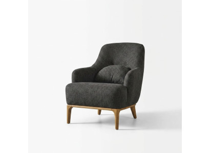 Sessel Ohrensessel Modern Stoff Wohnzimmer Polyester Grau Design Sitz