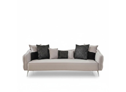 Dreisitzer Chesterfield Sofa 3 Sitzer Sofas Design Modern Stoff Weiß
