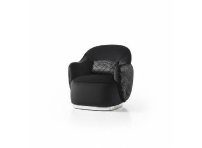 Sessel Ohrensessel Modern Stoff Wohnzimmer Polyester Schwarz Design