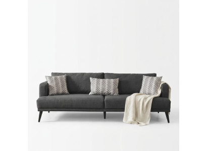 Viersitzer Sofa 4 Sitzer Sofas Stoff Grau Modern Sitzer Wohnzimmer Neu