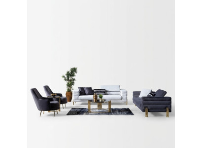 Sofagarnitur Komplette Couchgarnitur Sofa Sitzer Stoff Modern Set 4tlg