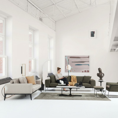 Moderne Couchgarnitur Luxus Sofas Dreisitzer Sessel Komplettes Set Grau