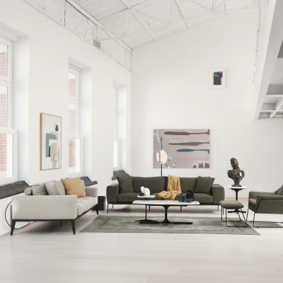 Moderne Couchgarnitur Luxus Sofas Dreisitzer Sessel Komplettes Set Grau