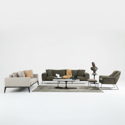 Moderne Couchgarnitur Luxus Sofas Dreisitzer Sessel Komplettes Set Grau