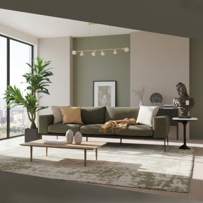 Zweisitzer Sofa 2 Sitzer Stoff Grau Modern Design Wohnzimmer Polyester