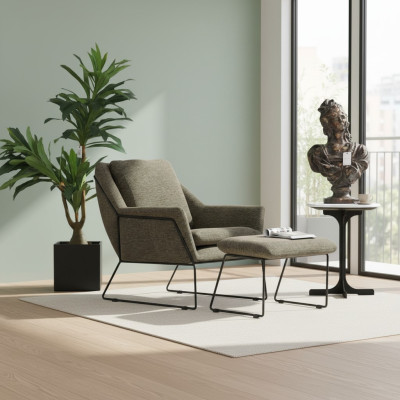Moderner Grüner Sessel Cocktailsessel Ohrensessel Wohnzimmermöbel Design