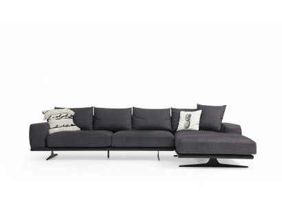 Ecksofa L-Form Sofa Wohnzimmer Grau Modern Stoff Sofas Sitzer Design