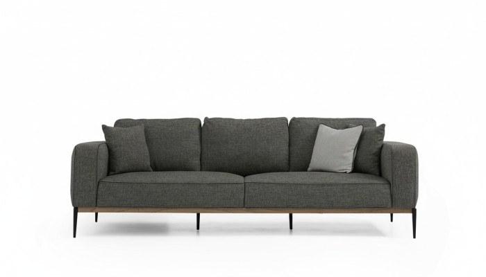 Viersitzer Sofa 4 Sitzer Stoff Sofas Modern Design Wohnzimmer Grau