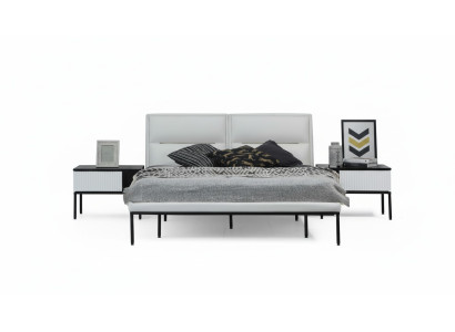 Bett Bettrahmen Doppelbett Holz Modern Weiß Schlafzimmer Doppel Design