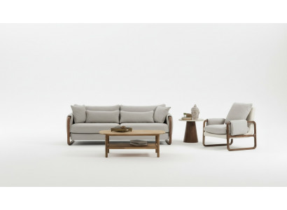 Sofagarnitur 21 Sitzer Sessel Zweisitzer Modern Stoff Grau Set Design