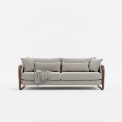 Sofa 4 Sitzer Viersitzer Modern Stoff Grau Sofas Design Wohnzimmer Neu